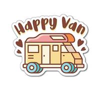 Happy Van Sticker Decal Camper Camping Travel Trip Family Nature Adventures