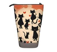Happy Walking Kitty - Estuche retráctil vertical para lápices, caja organizadora de oficina para adultos