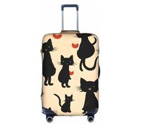 Happy Walking Kitty - Funda decorativa para equipaje de viaje con cierre, antiarañazos, a prueba de polvo, Blanco, Mediano