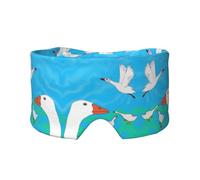 Happy White Goose - Antifaz ajustable para dormir y orejeras, diadema unisex para dormir de lado (26.8 x 4.3 pulgadas), cubierta cómoda para viajes en interiores y exteriores, para yoga