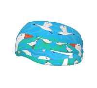 Happy White Goose - Banda deportiva estampada para el sudor, detiene rápidamente la transpiración, adecuada para fitness y deportes de ocio