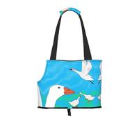 Happy White Goose - Bolso de hombro para mascotas con estampado de ganso blanco para salir - Bolsa de hombro de doble propósito para perros y gatos pequeños