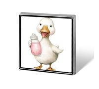 Happy White Goose - Broches y alfileres unisex cuadrados ligeros para solapa, joyería para ropa, chal, sombrero