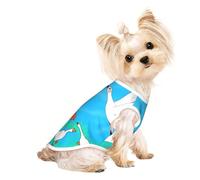 Happy White Goose Pet - Camiseta transpirable sin mangas M para perros pequeños y gatos, suave, ligera y elegante