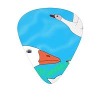 Happy White Goose - Púas de guitarra resistentes al desgaste para guitarra, bajo, guitarra eléctrica, ukelele, finas, medianas, pesadas, 12 púas de guitarra