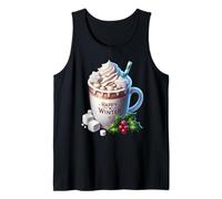 Happy Winter Coffee Mug with Mistletoe Decor For Christmas Camiseta sin Mangas