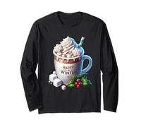 Happy Winter Coffee Mug with Mistletoe Decor For Christmas Manga Larga