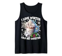 Happy Winter Sayings For Women Xmas Mistletoe Cute Snowflake Camiseta sin Mangas