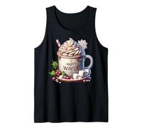 Happy Winter Themed Coffee and Hot Cocoa Graphic For Xmas Camiseta sin Mangas