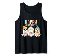 Happy Winterween Cute Ghosts Invierno Halloween Navidad Camiseta sin Mangas