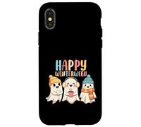 Happy Winterween Cute Ghosts Invierno Halloween Navidad Carcasa para iPhone X/XS