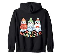 Happy Winterween Cute Ghosts Navidad Invierno Halloween Sudadera con Capucha