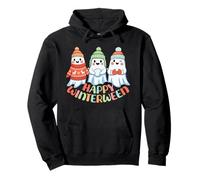 Happy Winterween Cute Ghosts Navidad Invierno Halloween Sudadera con Capucha