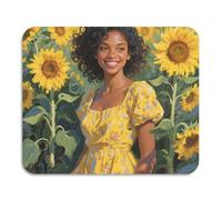 Happy Woman - Tapete de secado de platos para pintura al óleo con girasoles, secado rápido, absorbente, tapete de tierra de diatomeas para encimera de cocina, 23.6 x 19.7 pulgadas