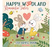 Happy Woodland: Romantic Tales: Woodland Animals Coloring Book - Bold & Easy Pages for Relaxation