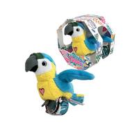 HAPPY YAPPERS Loro Azul - Pajarito Interactivo Que Canta, Mueve Las Alas y Repite lo Que Dices, Incluye Brazalete y Cable de Carga, Modelo Loro Azul de 6 Diferentes Disponibles, Famosa (HPA00300)