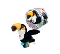 HAPPY YAPPERS Tucán - Pajarito Interactivo Que Canta, Mueve Las Alas y Repite lo Que Dices, Incluye Brazalete y Cable de Carga, Modelo Tucán de 6 Diferentes Disponibles, Famosa (HPA00100)