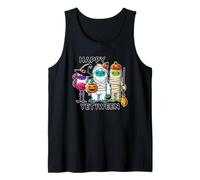Happy Yetiween celebra la diversión de Halloween con Lindos Monstruos Camiseta sin Mangas