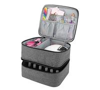 Happyaer Bolsa de almacenamiento para esmalte de uñas, funda de transporte con capacidad para 30 botellas, organizador de esmalte de uñas de doble capa, bolsa de viaje para juego de manicura