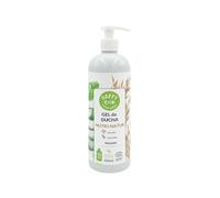 HappyBio Gel de Ducha Hidratante Suave con Aloe Vera y Avena BIO 450ml