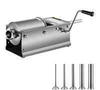 Happybuy Embutidora de Chorizos Horizontal de Acero Inoxidable 3L Llenadora Manual de Salchichas para Hacer Salchichas Chorizo Hot Dogs Bratwurst Adecuado Tanto para Uso Doméstico como Comercial
