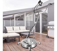 Happybuy Limpiador de superficies planas de 22 pulgadas para lavadora a presión de 4000 psi con conector rápido 3/8 limpiador de superficies con ruedas de acero inoxidable 3 boquillas para patio