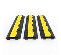 Happybuy Paquete de 3 2 unidades de 1000 libras por eje de capacidad de protección de cable de rampa de entrada de goma de velocidad de tráfico, protector de cable