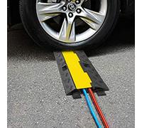 Happybuy Pasacable de Suelo kits de Protector de Cable de 2 Canales Cubierta de Protección de Cable de Goma para Colisión de Engranajes Cónicos 2 Canales de 2 Toneladas 3 Pics