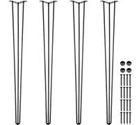 Happybuy Patas para Mesas de Acero al Carbono, Conjunto de Patas de Mesa Altura de Pata 41-102 cm, Patas para Muebles con 4 Pies de Goma, Patas de Mesa con Capacidad de Carga 100 kg(101,6)