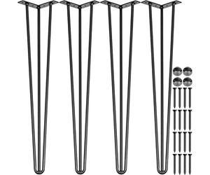 Happybuy Patas para Mesas de Acero al Carbono, Conjunto de Patas de Mesa Altura de Pata 41-102 cm, Patas para Muebles con 4 Pies de Goma, Patas de Mesa con Capacidad de Carga 100 kg (71,1)