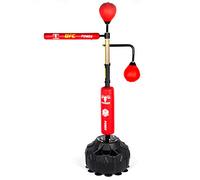 Happybuy Saco Boxeo Pie con Bolas de Velocidad, Boxeo con Barra Giratoria 60 cm 360°, Saco de Boxeo de Pie con Un Par de Guantes de Boxeo, Tamaño Base 33x50 cm Altura Total 1,2-1,9 m (Rojo 2 Bola)