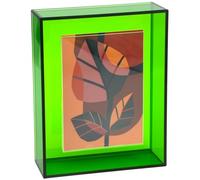 HappyDino Marco de fotos acrílico de 11 x 14 pulgadas para pared y mesa, marco de fotos flotante de neón con color brillante decorativo, verde turquesa