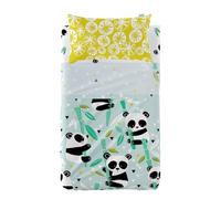 HappyFriday Juego de Sábanas Moshi Moshi Panda Garden Blue Azul 2 Piezas - Marca EAN: 8420001154540