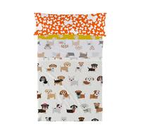 HappyFriday Juego de Sábanas Mr Fox Dogs Multicolor Cama de 80/90 2 Piezas