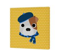 HappyFriday Lienzo Mr Fox Dogs Multicolor 27 x 27 cm