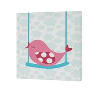 HappyFriday Lienzo Mr Fox Little Birds Multicolor 27 x 27 cm - Marca EAN: 8420001067765