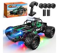 HappyGoLucky 1:14 Coche Teledirigido Adulto, 50 KM/H, 2 Baterías de 2000 mAh, 4x4 Coches RC Alta Velocidad con Luz LED, Offroad Monster Truck Juguete Regalo para Niños Adulto