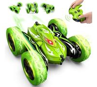 HappyGoLucky Coche Teledirigido 360° Rotación con Faros LED, 2.4 GHz Coche RC Monster Truck Juguetes Regalo Niños 3-8 Años, Regalos Cumpleaños Juegos Exterior Coches para Niños 4x4 Crawlers