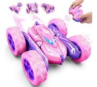 HappyGoLucky Coche Teledirigido 60° Rotación con Faros LED, 2.4 GHz Coche RC Monster Truck Juguetes Regalo Niña 3-8 Años, Regalos Cumpleaños Juegos Exterior Coches para Niños 4x4 Crawlers