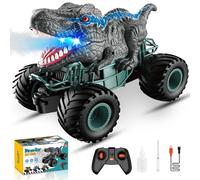 HappyGoLucky Coche Teledirigido, Dinosaurios Monster Truck Juguetes Niños 3-12 Años Regalo Cumpleaños, Coche RC Regalos para Niños, Camiones de Juguete para Niños Regalo Niño 3-9 Años