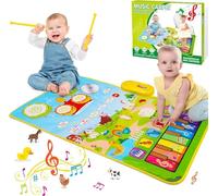 HappyGoLucky Juguetes Niños 1 2 3 4 Años, Alfombra Musical Regalo Niña 1-5 Años Juguetes Bebe 1 Año Regalos Niños 1 2 3 Años Juguetes Niña Regalos para Bebes Regalo Pascua Niño Piano Infantil