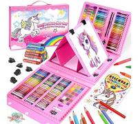 HappyGoLucky Maletin Pinturas para Colegio, Detalles Regalo Cumpleaños, Juguetes para Niños 3-10 años, Lapices Colores para Pintar.