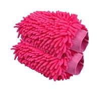 Happyit 2 PCS Guante de Lavado de Coches Microfibra Chenille Wash Mitt Limpieza Lavado Mitt Microfiber Esponja de Tela Coche Lavadora (Rosa)