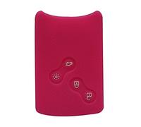 Happyit 4 Botones Silicona Cubierta Dominante de la Caja del Coche para Renault Clio Scenic Megane Plumero Sandero Captur Twingo koleos Control Remoto (Rosa roja)