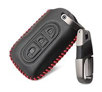 Happyit 4D Cubierta de Cuero de la Llave del Coche Casos Llavero para Nissan Juke MICRA Qashqai Juke X-Trail NAVARA 3 Botones Remoto