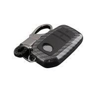 Happyit ABS Carcasa de Fibra de Carbono + Silicona Casos de la Cubierta de la Llave del Coche para Toyota RAV4 Hilux Fortuner Land Cruiser Camry Coralla Crown Highland Reiz (2 Botones Negro)