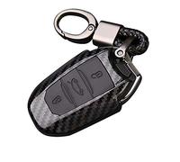 Happyit ABS Carcasa de Fibra de Carbono + Silicona Cubierta de la Caja de la Llave del Coche Llavero para Peugeot 301 308 408 508 2008 3085 3008 307 206 3 Botones (Negro)