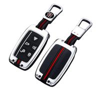 Happyit Aleación de Zinc Casos de la Cubierta de la Llave del CocheProtección 360 ° Apto para Land Rover Range Rover Sport A9 Discovery 2 3 4 Sport para Jaguar XF A8 A9 X8 XE XF XFL (Silver)