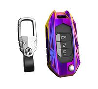 Happyit Aleación de Zinc + TPU + Apariencia de Armadura de Cuero Fundas para Llaves de Coche Cubrir para Honda Civic CR-V HR-V Acuerdo Jade Crider Odyssey (Multicolor)