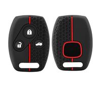 Happyit Carcasa Funda de Silicona para Llave de Coche para Honda Accord 7 Jazz FRV Civic CR-V 2008 CRZ Insight Fit SRV Chord 7 GR8 150R 2/3 Buttones (Negro+3B)